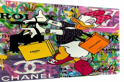 Pop Art Daisy Duck Lifestyle Leinwand Bilder Wandbilder -Hochwertiger Kunstdruck