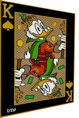 Pop Art Dagobert Duck Pokerkarte Leinwand Wandbilder - Hochwertiger Kunstdruck