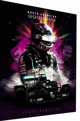 Leinwand F1 Formel1 Lewis Hamilton Bilder Wandbilder - Hochwertiger Kunstdruck