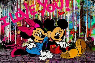 Micky Maus Pop Art Kunst Leinwand Bilder Wandbilder - Hochwertiger Kunstdruck