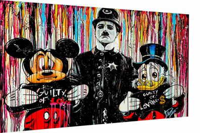 Micky Maus Donald Pop Art Kunst Leinwand Wandbilder - Hochwertiger Kunstdruck