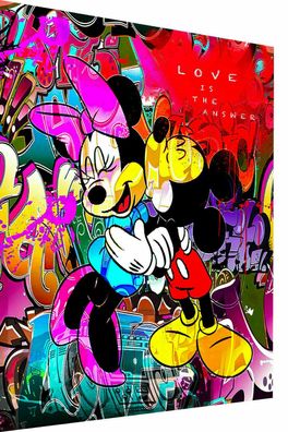 Pop Art Micky Maus Minnie Leinwand Bilder Wandbilder - Hochwertiger Kunstdruck