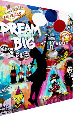 Pop Art Dream big Hollywood Leinwand Bilder Wandbilder - Hochwertiger Kunstdruck