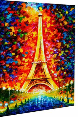 Kunst Eifelturm Paris Leinwand Bilder Wandbilder - Hochwertiger Kunstdruck