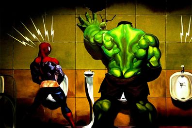 Pop Art Funny Hulk Leinwand Bilder Wandbilder - Hochwertiger Kunstdruck (Gr. Mittel)