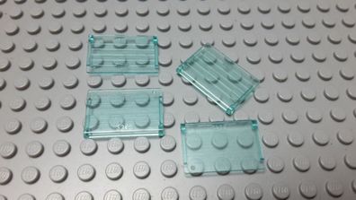 Lego 4 Transparent hellblau scheiben für Autodach Nummer 2348b