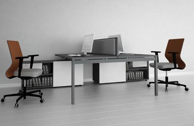 Schreibtisch für 2 Personen OGI Y mit Managerschrank