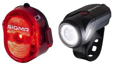 SIGMA LED Beleuchtungs Set Aura 35 FL/ Nugget ll Befestigung: Lenker | schwarz