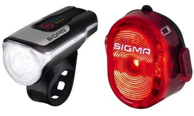 SIGMA Beleuchtungsset Aura 80 USB / Nugget II Befestigung: Lenker | schwarz