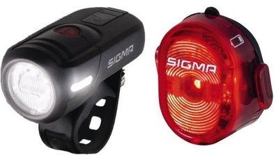 SIGMA LED Beleuchtungsset Aura 45 FL + Nugget II Befestigung: Lenker | schwarz