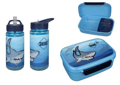 Scooli Shark Lunch Set Brotdose und Trinkflasche Bottle Sandwich Box