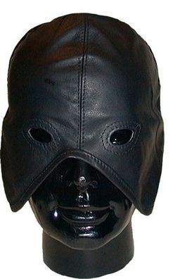 Leder Kopfmaske Leather Master Hood Laced Gr. S, M, L, XL