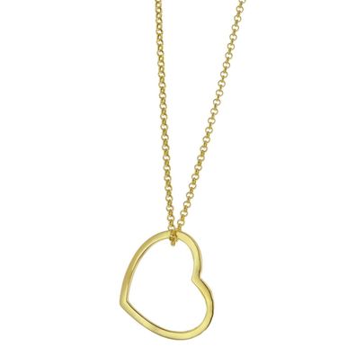 trendor Schmuck Halskette für Damen 925 Silber Goldplattiert mit Herz 51360