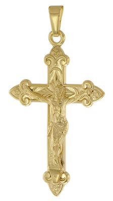 trendor Schmuck Kreuz mit Korpus Gold 333 (8 Kt) Anhänger Kruzifix 51951