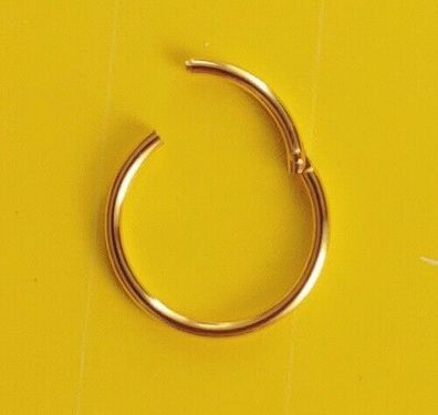 Gold Piercing Clicker Echt 750 Gelbgold 6 - 10 mm Nase Ohr Lippe Intim Septum Segment