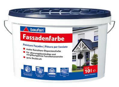 Baufan® Fassadenfarbe Standard 10 L Weiß Kunstharz-Dispersionsfarbe
