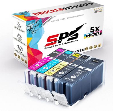 5er Multipack Set kompatibel für Canon Pixma TS6050 (1368C006) Druckerpatronen ...
