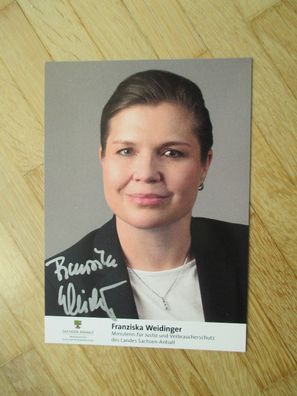 Sachsen-Anhalt Ministerin CDU Franziska Weidinger - handsigniertes Autogramm!!!