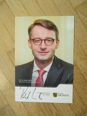 Sachsen Minister CDU Prof. Dr. Roland Wöller - handsigniertes Autogramm!!