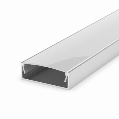 LED Profile in silber M13-1 100CM opal Abdeckung für LED Streifen bis 28,8mm Breite