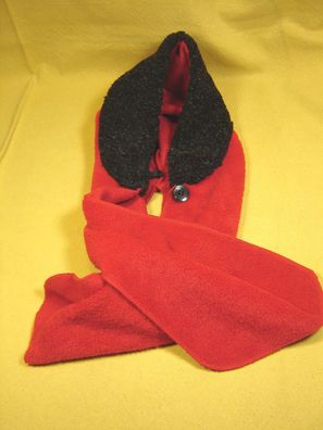 Schalmütze Capouchon Fleece rot schwarz Kindermütze Z p