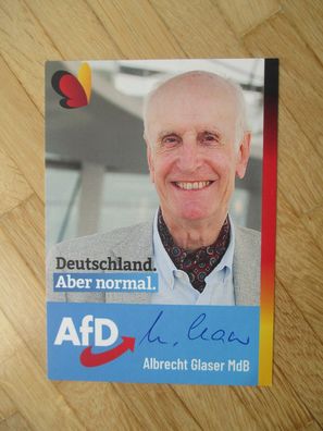 MdB AfD Politiker Albrecht Glaser - handsigniertes Autogramm!