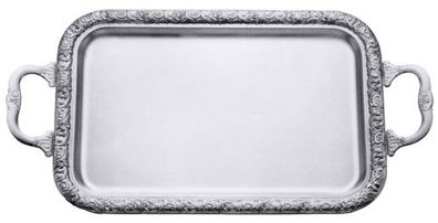 Tablett, Buffetplatte, Edelstahl 18/10, verziert mit Griffen, 43-55 cm wählbar
