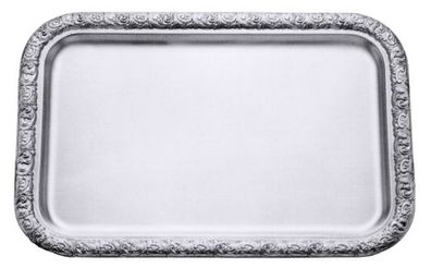 Tablett, Buffetplatte, Edelstahl 18/10, mit Verzierung, 38-55 cm wählbar