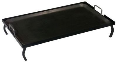 Eisenplatte, unlackiert, auf schwarzem Eisengestell, schwere Qualität, 70x41 cm