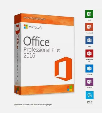 Microsoft Office 2016 Professional Plus Vollversion - 100% updatefähig - KEIN ABO