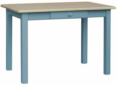 Blau Esstisch Speisetisch Tisch Kiefer Neu Farbe Kiefer Lackiert Mit Schublade