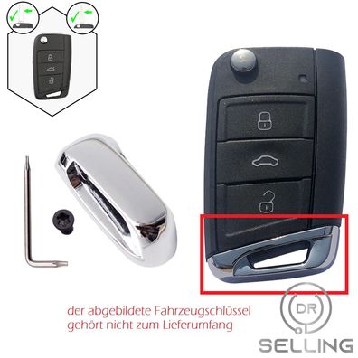 Schlüsselkappe Chrom passend für VW Golf 7 Seat Leon 5F Ibiza Skoda Oktavia A7
