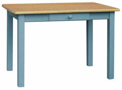 Blau Esstisch Speisetisch Tisch Kiefer Neu Farbe Alder Mit Schublade