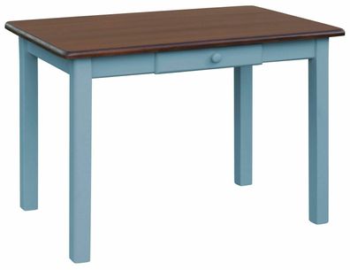 Blau Esstisch Speisetisch Tisch Kiefer Neu Farbe Nuss Mit Schublade