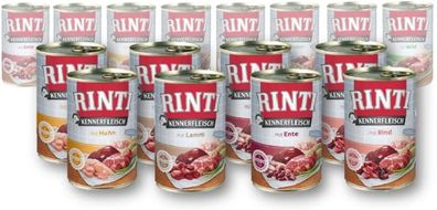 RINTI - Kennerfleisch Adult ¦ Mixpaket - 12 x 400g ¦ verschiedene Sorten ¦ nasses ...