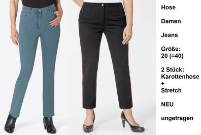 Hose Damen Jeans Größe: 20 (=40), 2 Stück: Karottenhose + Stretch. NEU, ungetragen.