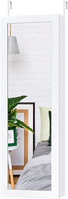 Schmuckschrank für Wand- & Türmontage, Spiegelschrank mit Schmuckregal, Wandschrank