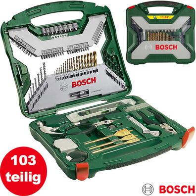 Bosch 103tlg. X-Line-Titanium Bohrer Bit Set Schrauber Steckschlüssel Hartmetall