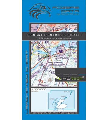 VFR Flugkarte Großbritannien Nord 2020 Motorflug 1:500000 laminiert Rogers Data