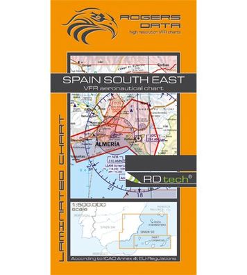 VFR Flugkarte Spanien Süd Ost 2020 für Motorflug 1:500000 laminiert Rogers Data