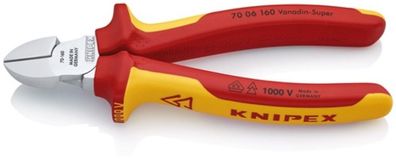 KNIPEX 70 06 160 Seitenschneider Länge 160 mm Mehrkomponenten-Hüllen