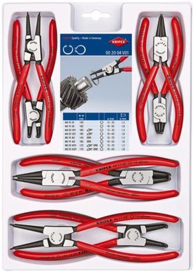 KNIPEX 00 20 04 V01 Sicherungsringzangensatz 8-teilig SB-Lochung 10 - 60 mm