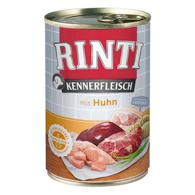 RINTI - Kennerfleisch ¦ Huhn - 24x 400g ¦ nasses Hundefutter in Dosen