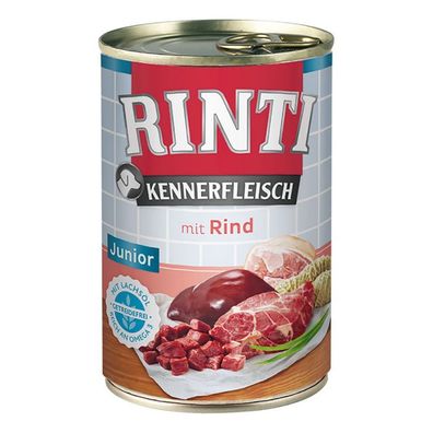 RINTI - Kennerfleisch ¦ Rind- 24 x 400g ¦ nasses Hundefutter in Dosen