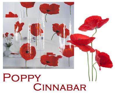 Poppy Cinnabar Rot Duschvorhang 180 x 200 cm. Vinyl Hochwertig Markenprodukt