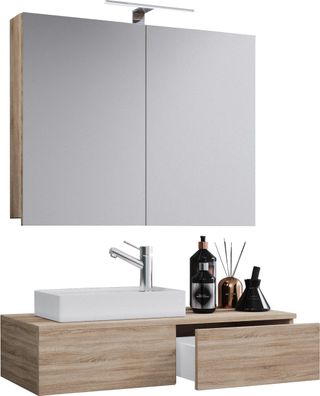 Gudas Bad Möbel Set Waschbecken Unterschrank Wandspiegel Badezimmer Waschtisch
