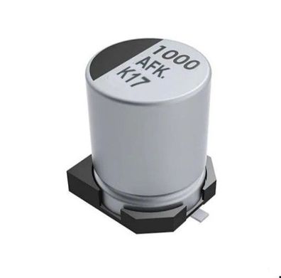 Elko 1000µF/10V, 1000uF, 105°C, SMD Stützkondensator Flackerschutz 10mm, 6St.