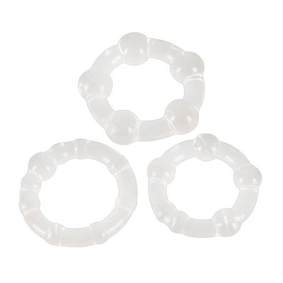 Penisring Penisringe Hodenring Cockring 3er Set -Get Hard-clear noppen dehnbar