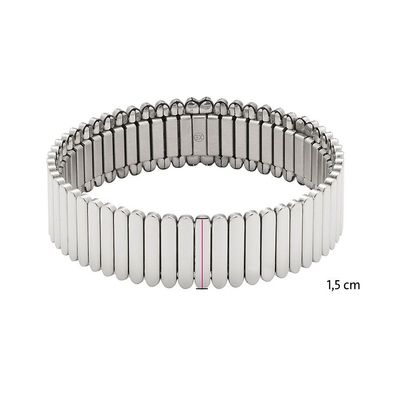 Energetix Breites Flexi- Armband 3622-1, silberf. Größe S, Magnetschmuck