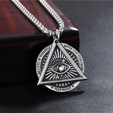 Lederkette Edelstahl Halskette Providence Medallion